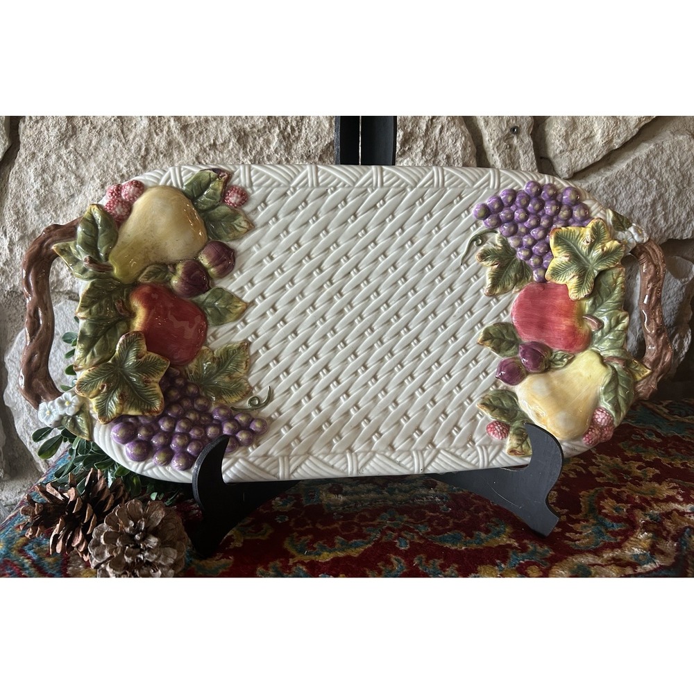 Vintage STYLE EYES by BAUM BRO'S. Cornucopia Collection Platter 10x20